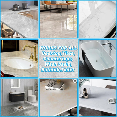 Tile & Fiberglass Quartz Countertop Repair Kit for Cracks Chips Dents, Almond Biscuit Bone, Granite & Tub Repair Kit