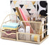 Exerz Golden Desk Organizer, Office Desk Accessories Supplies with Drawer for Pencil and Pen Storage