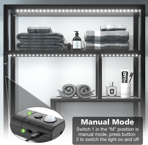Closet Closet 6.56ft,6000K WOBANE LED Light Motion Activated,Battery Powered Stick-on Anywhere,Homelife Motion Sensor