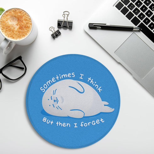 Foritho 7.9x7.9 Inch Funny Seal Mouse Pad, Seal Blue Mouse Pads for Wireless Mouse Computers Laptop Desk Accessories