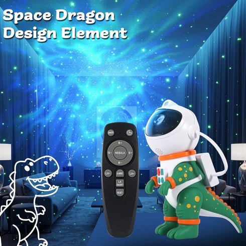 8 LOVME Galaxy Star Projection Night Light, Dinosaur Astronaut Space Projector with Modes Starry Nebula Effects, Timer