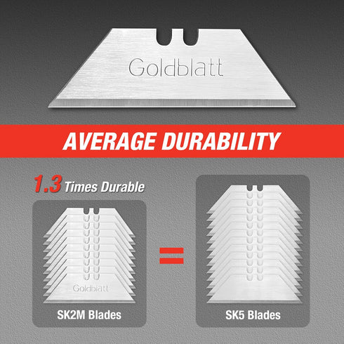 Goldblatt 100-Pack Utility Blades Premium Tempered SK2M Steel with Dispenser (G08283) by Goldblatt