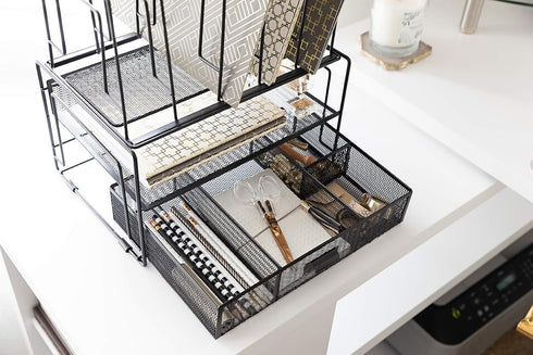 BLU MONACO Black Workspace Desk Organizers and Storage Accessories with File Organizer