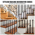 Iron Balusters Flat Shoes, Aluminum Alloy Staircase Shoes for 5/8 Inch Square Interior Balusters, Satin Black - Set of