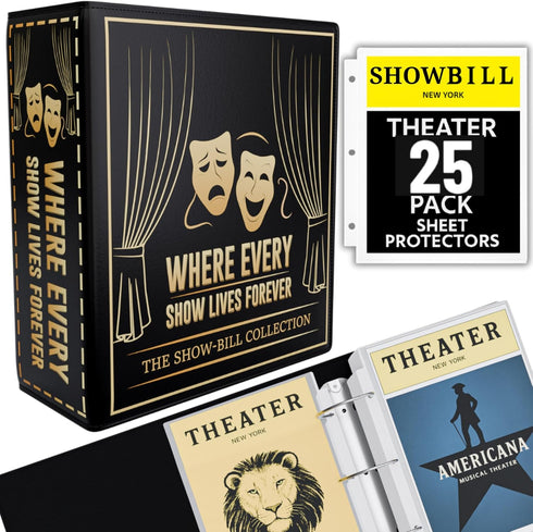 Broadway Playbill Binder with sleeves, Playbill Theater Holder & Showbill binder Organizer