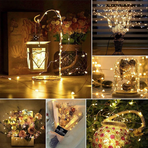 2 Pack 33FT 100 OMIKA LED Fairy Lights LEDs Battery Operated String Light, Waterproof Multi Color Changing Fairy Lights