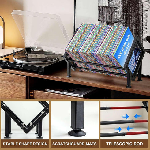 Expandable Desktop Bookshelf Organizer, Metal Office Tabletop Book Storage Rack, Large Tilting Bookcase