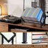 Expandable Desktop Bookshelf Organizer, Metal Office Tabletop Book Storage Rack, Large Tilting Bookcase