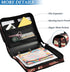 Fisyme 3 Bacon Pattern Zipper Binder Ring with Zipper and Shoulder Strap Large Capacity Multi-Pocket Binder Organizer