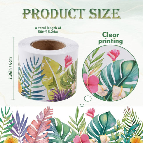 Bulletin Board Borders for Classroom, Tropical Decorations, Boho Green Plant Trim for School Office Supplies Decor