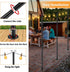 COCONUT 8FT (1 String Light Pole for Ground, Heavy Duty Adjustable Metal Poles for Outdoor String Light Hanging
