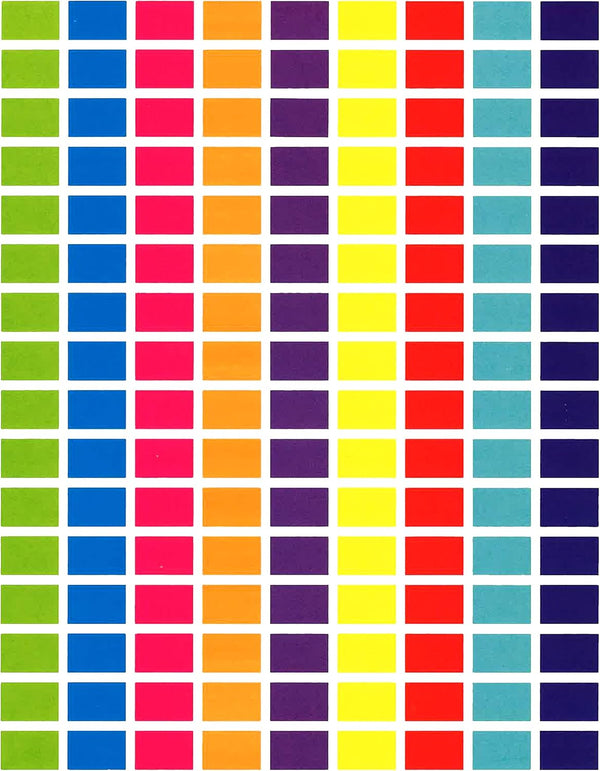 Tag-A-Room 1/2" x 3/4" Rectangle Color Coding Dot Label Stickers, 9 Bright Colors, 2016 Pack