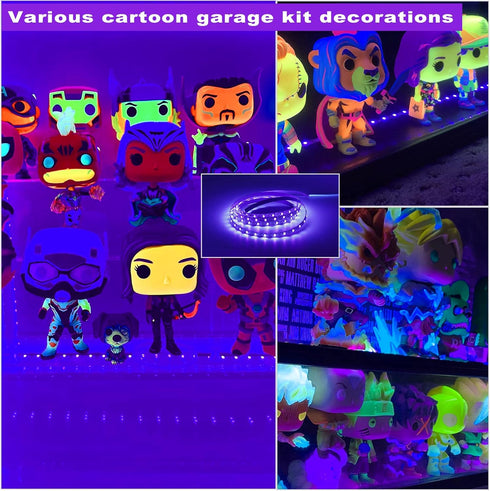 6.6ft 120 1.5m DC5V 10W Black Light LED Strips, Lamp Beads, USB Cable LED Black Light Strip Kit, Flexible Blacklight