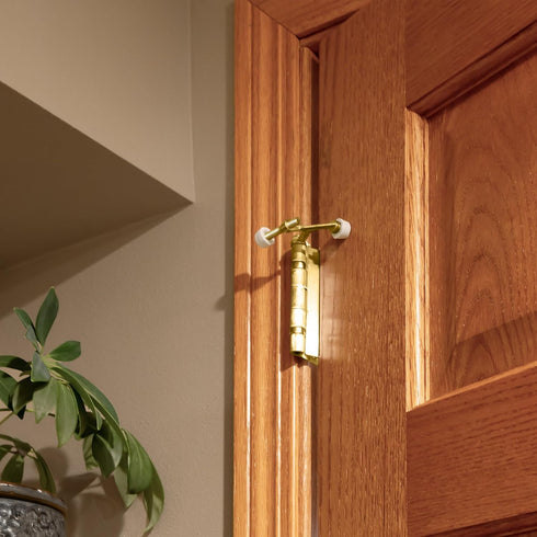 Design House Heavy Duty Door Stops, 10-Pack, Polished Brass, Rubber Cushion Tips, Easy Installation