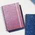 Glittery Pink Spiral Notebook, 2Pack Hardcover Journals for Note Taking, 180 Pages, 8.2” x 6”, Thick Paper