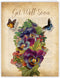 The Best Card Company Big Floral Get Well Soon Card, 8.5 x 11 Inch, Flowers, Feel Better Greeting, Fluttering Words