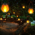2 Pack Gen2 2 iBaycon Solar Lanterns Lights, Ultra-Real Flame Garden Lights with Dual Charging USB & Solar, Modes