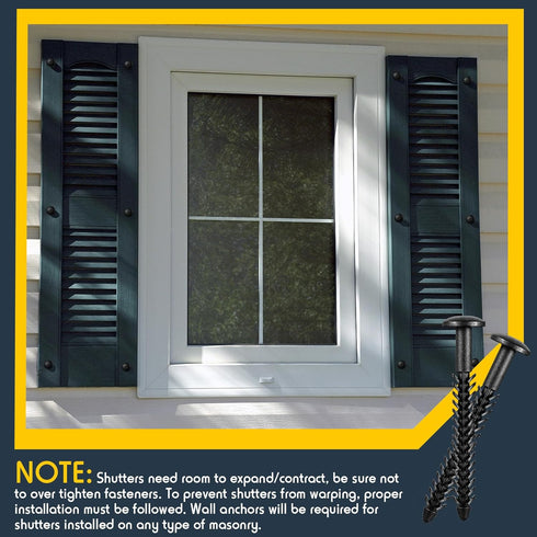 MorningRo 12 Pack Vinyl Shutter Fasteners Plastic Shutter Screws Window Shutters Exterior Spike Loks for Installing