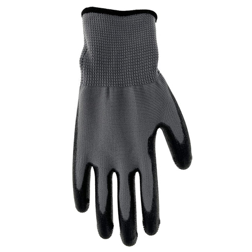 Boss Kid's Polyurethane Coated Work Gloves, Enhanced Grip, High Dexterity, Water Resistant, Comfort, Gray/Black, Youth, (B33021-Y)