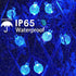 2-Pack 100 64FT 8 Blue LED Crystal Globe Solar Christmas Lights, Outdoor Waterproof Solar String Lights with Lighting