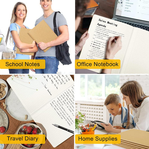 EUSOAR College Ruled Notebooks, 3 Pack A4 11" x 8-1/2", 40 Sheets/80 Pages, 100gsm Thick Paper, Bulk Journal for School