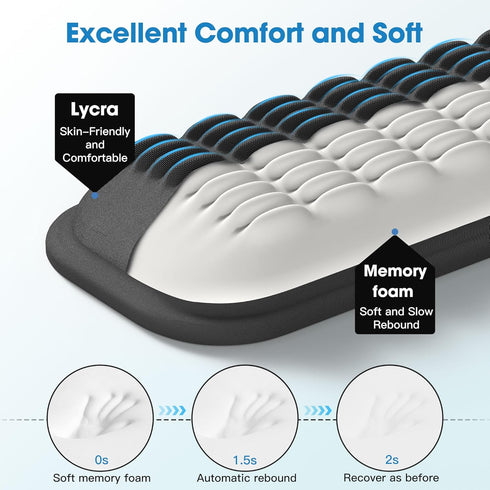 Set MEKASS Ergonomic Wrist Rest for Keyboard and Mouse, Soft Memory Foam Keyboard Wrist Rest with Non-Slip Silicone