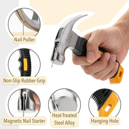 Mr. Pen Nail Assortment Kit with 8oz Hammer, 600 Pcs Small Nails for Hanging Pictures, Wall Nails Set