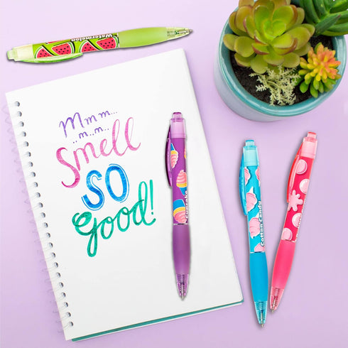 Scentco Glitter Gel Smens 2 Pack - Gourmet Scented Pens, Colored Gel Ink, Medium Point, 8 Count