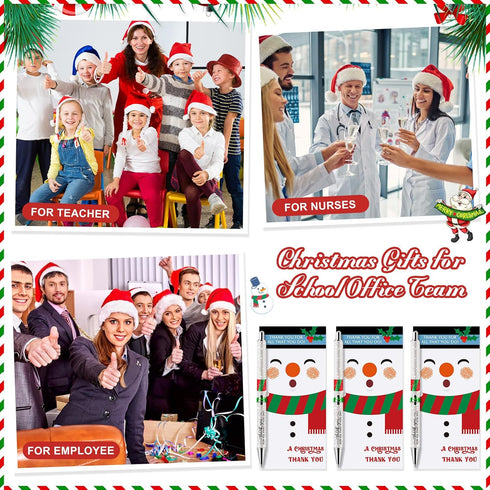 Sayglossy 36 Sets Glitter Christmas Pens Gifts Bulk Christmas Employee Appreciation Gifts Ballpoint Pens with Thank You