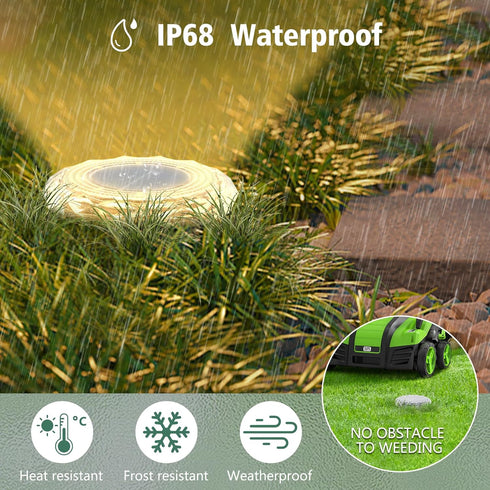 6 Pack echosari Solar Ground Lights, Upgraded Solar Garden Lights Auto ON/Off Landscape Lighting Outdoor In-Ground