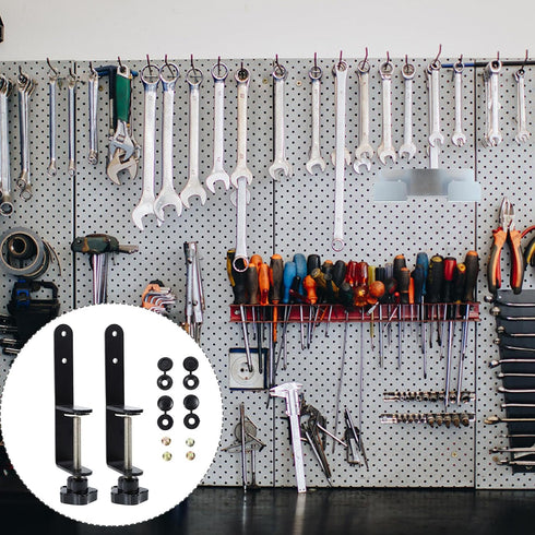 ARTSEWPLY 2 Pieces Vertical Pegboard Install Clips Pegboard Accessory Brackets for Industrial and Workbench Storage