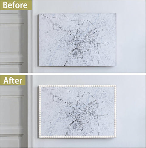 118" 0.39" Trimold x Peel and Stick Unfinished Beaded Trim - Easy to Paint, Flexible DIY Craft Molding for Mirror