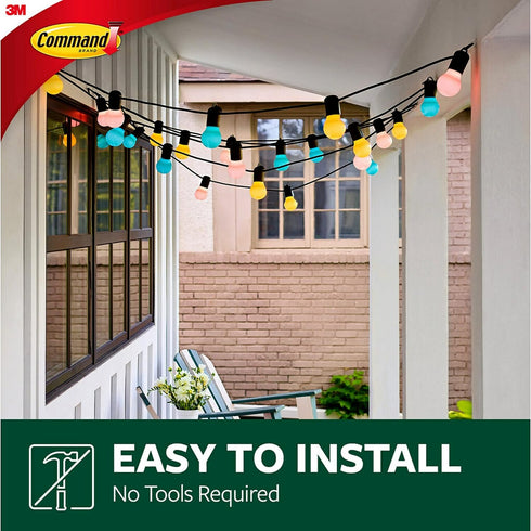 Command 16 20 (17017CLR-AWES), (17017CLR-AW-E) Outdoor Light Clips, clips, strips, Water-Resistant Adhesive Clear