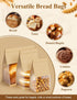 5.1"x3.9"x 11.0" Packaging (50, FireKylin Bakery Bags with Tin Tie Tab Lock Bread Bags for Homemade Bread Cookie Bags