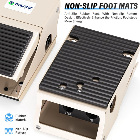 TAILONZ PNEUMATIC 1/4"NPT Pneumatic Foot Pedal Valve Kit, 3 Way 2 Position with Rubber Nonslip Pressure Control