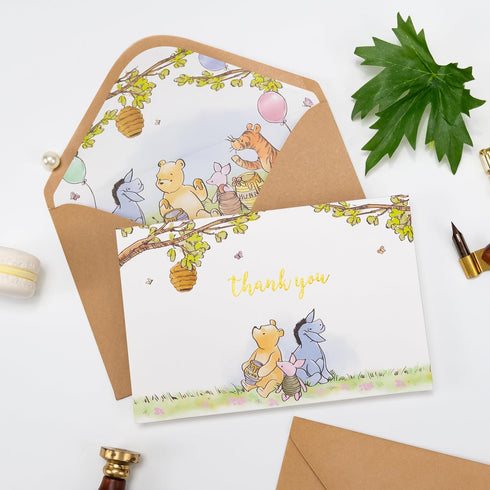 50 Pack Crisky Cute Bear Thank You Cards Blank Inside with Envelopes and Stickers for Birthdays, Baby Showers