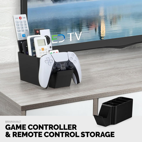 BRAINWAVZ Game Controller and Remote Control Holder, Ideal for Side Tables & Desktops, Organizes Pens & Stationery
