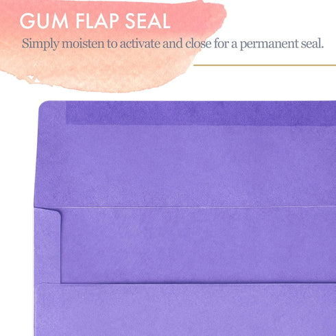 Invitation Envelopes, 100-Pack 5x7 Envelopes, A7 Envelopes for Invitations, Purple, 5 1/4 x 7 1/4 Inches