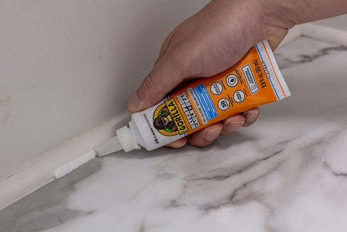 Gorilla Waterproof Caulk & Seal, 100% Silicone Sealant, White, 2.8oz Squeeze Tube (Pack of 2)
