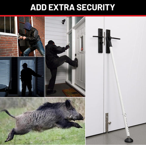 Keplrend 2 Pack Jammer Door Stoppers Security Bar - Heavy Duty Door - Adjustable Sliding Door Lock Bar - Door Barricade