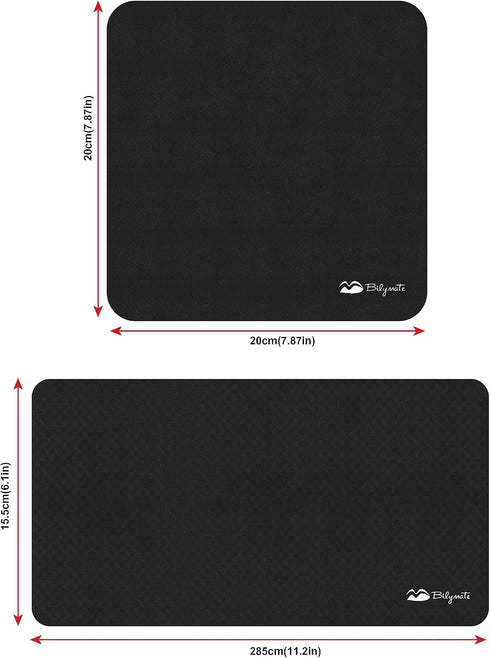 Bilymate 3in1 2pcs Set Anti Slip Silicone dots Multi-Functional Microfiber Cloth Mouse Pad, Portable & Washable