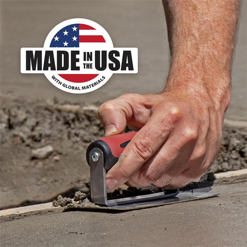 MARSHALLTOWN Curved Concrete Edger, 6 x 4 High Carbon Steel Blade, 5/8 x 1/2 Lip, Made In The USA
