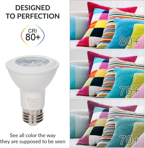 Simba Lighting LED PAR20 Light Bulb, 6W Dimmable, 3000K Soft White, E26 Base, 40W to 50W Halogen Replacement