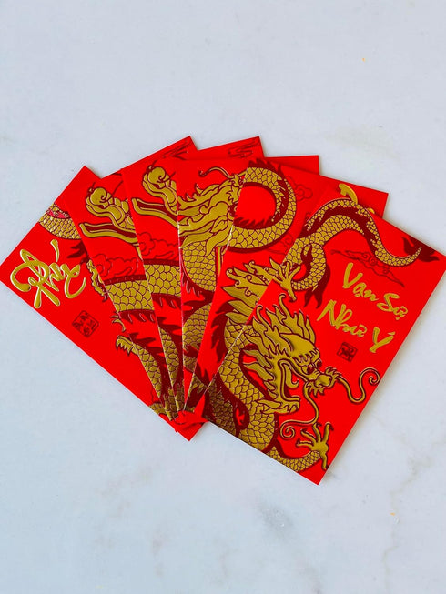 Generic 24 Pieces Vietnamese New Year Red Lucky Money Envelopes, Large Size 6.5"x3.5"