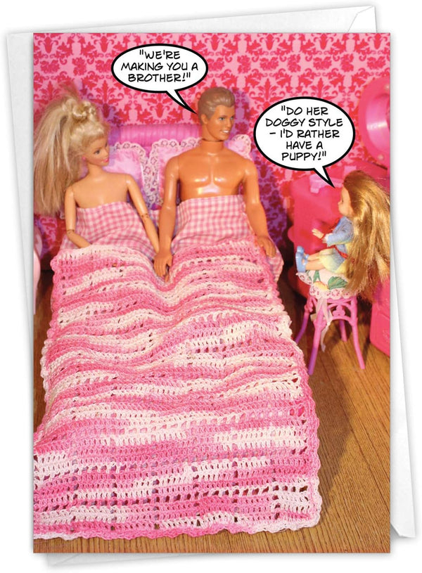 NobleWorks -1 Funny Birthday Card, Inappropriate Humor, Rather Have a Puppy, 3604