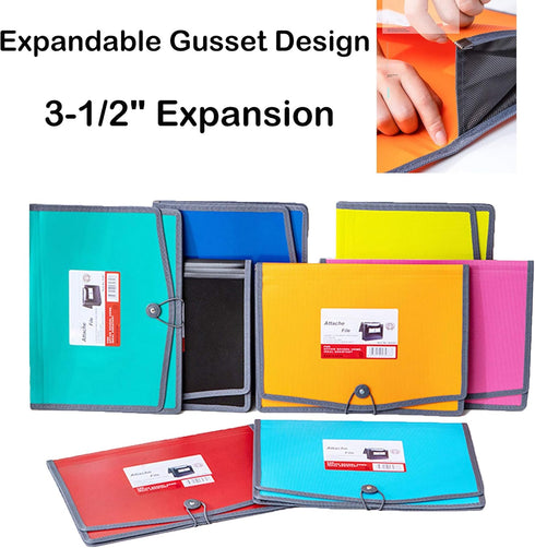 FANWU 4 Pack Plastic Expanding File Wallet Document Organizer, Letter Size, Poly A4 Expandable Folder