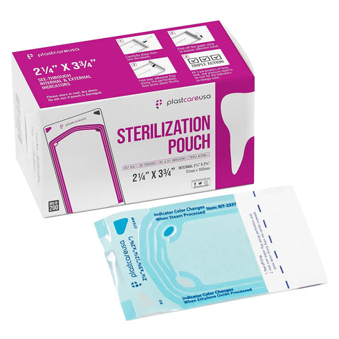 200 Self Sealing Sterilization Autoclave Pouch Bags, 2.25 x 2.75 Inch, 1 Box of 200