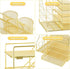 Marbrasse Rose Gold Desk Organizer - 5-Tier Paper Letter Tray with Drawer and 2 Pen Holder, Mesh Desktop Storage