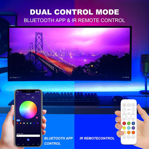 Lights,9.8ft Dimmable 12v AXMOTUT Bluetooth RGB COB Led Strip Led Light Strip with Smart App and Remote Control, Color