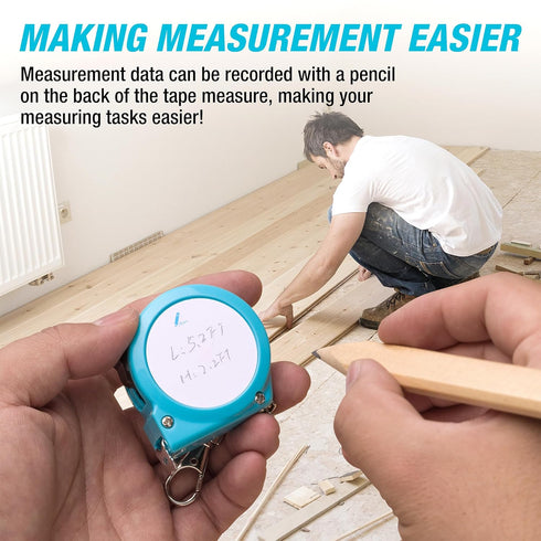 DURATECH Mini Tape Measure, 2 PCS 6FT Inch/Metric, Retractable Keychain Measurement Tape, Portable